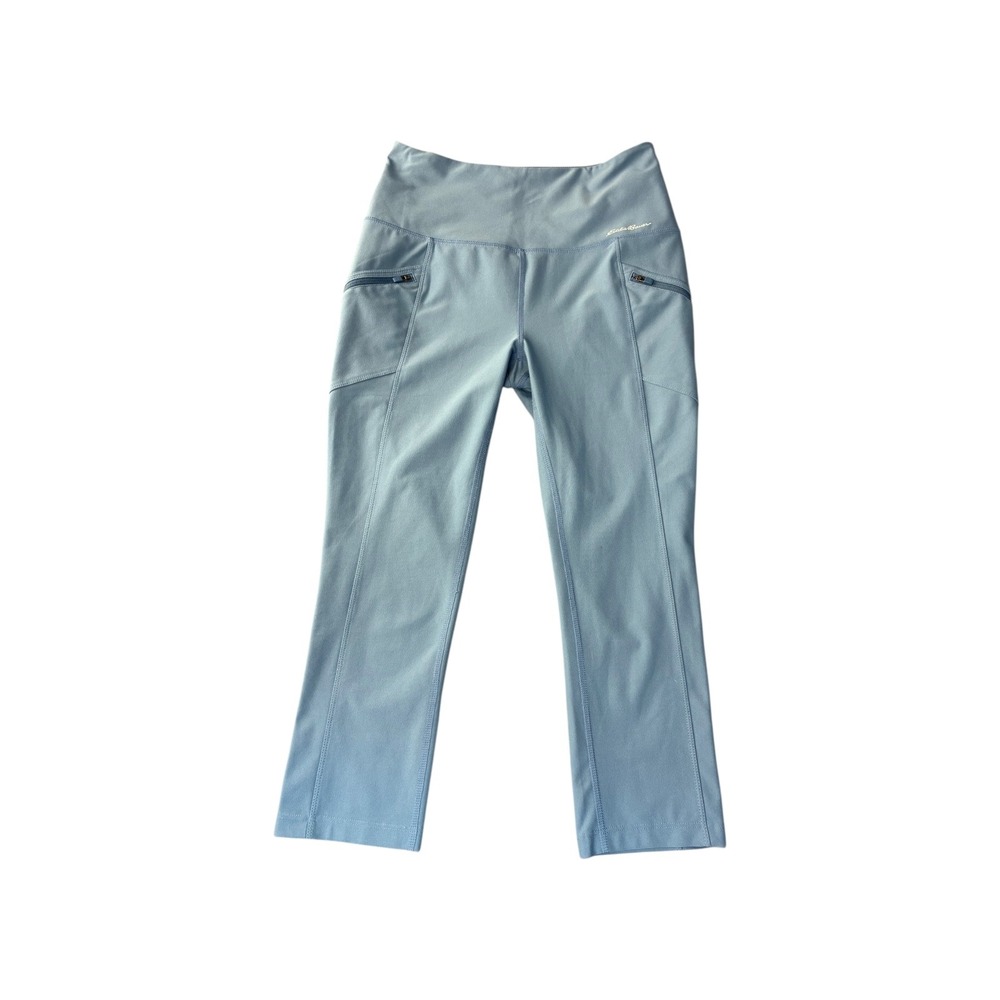 Eddie Bauer Womens Capri Pants Blue Size S High Rise Zipper Pockets Activewear